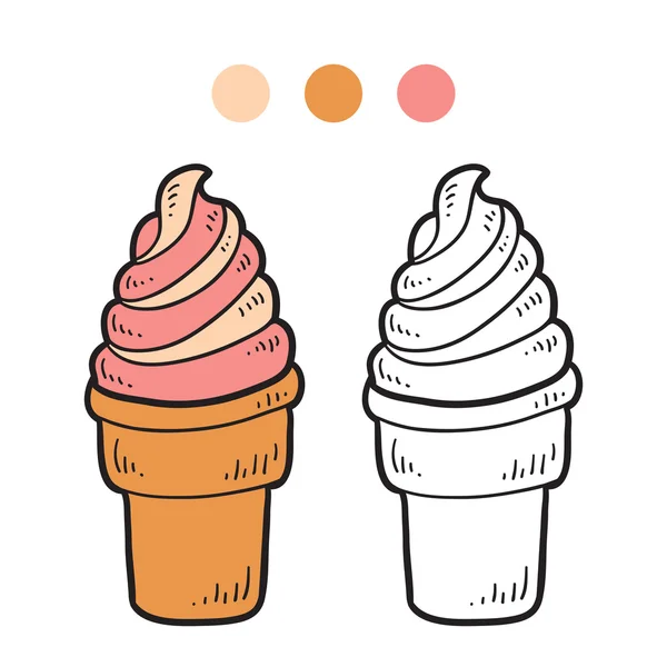 Libro para colorear (helado ) — Vector de stock