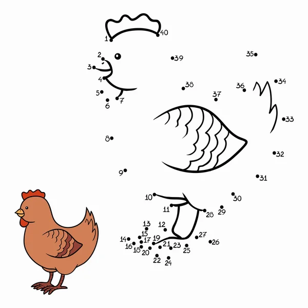 Números juego (pollo ) — Vector de stock