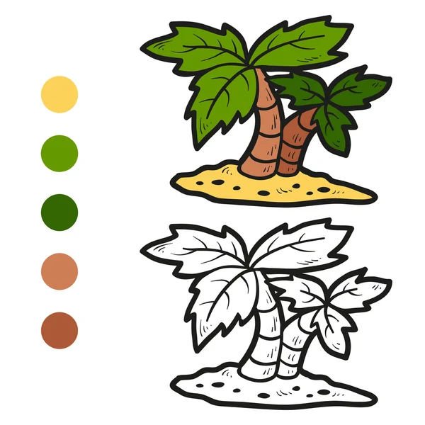 Раскраска (пальмы) ) — стоковый вектор