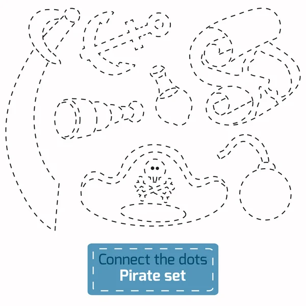 Conecta los puntos (conjunto pirata ) — Archivo Imágenes Vectoriales