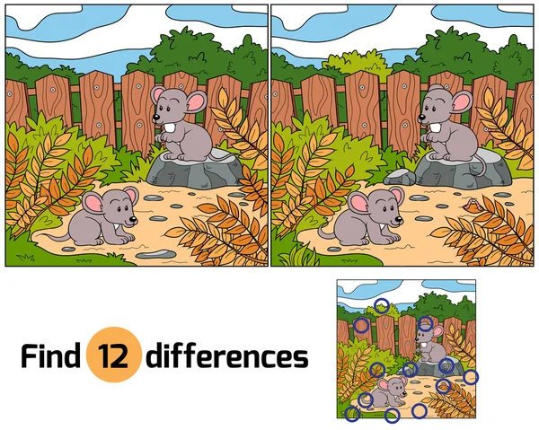 Hitta skillnader (möss) — Stock vektor