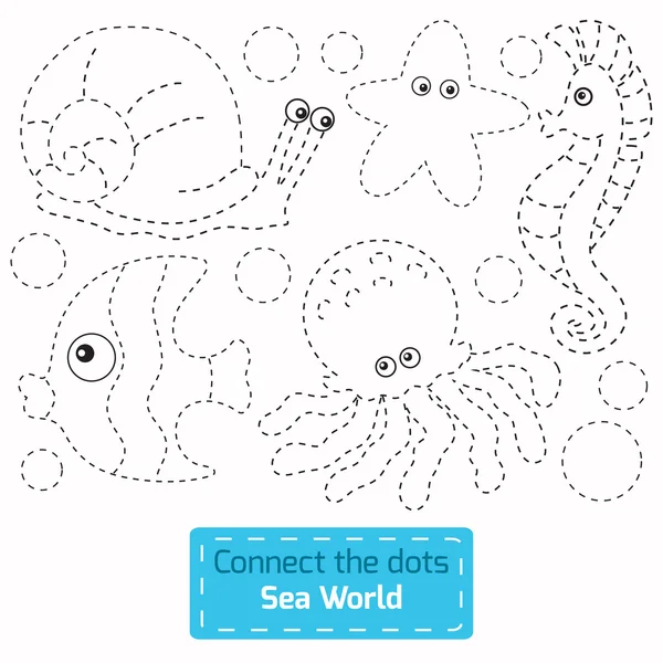 Verbinden die Punkte (Meereswelt) — Stockvektor
