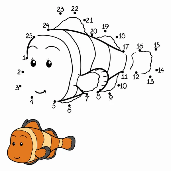 Lek med siffror (clown fisk) — Stock vektor