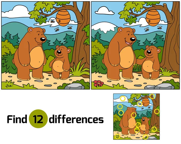 Encontrar diferenças (família ursos ) Ilustração De Stock