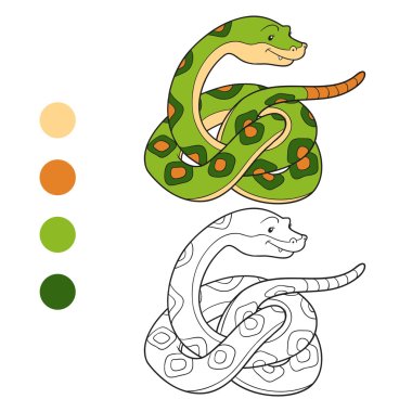 Coloring book (snake) clipart