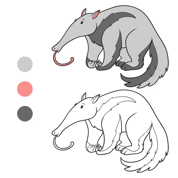 Målarbok (anteater) — Stock vektor