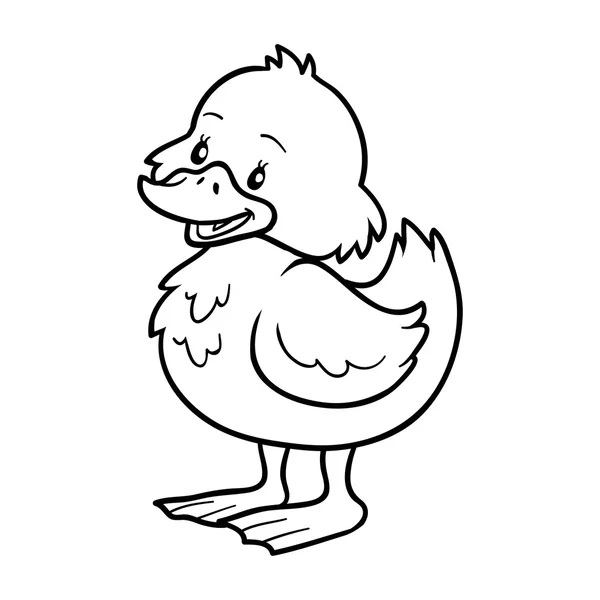 Livre à colorier (canard ) — Image vectorielle