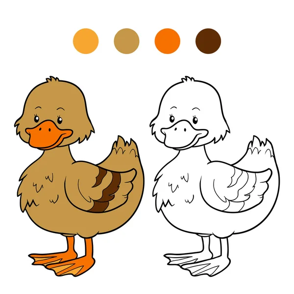 Libro para colorear (pato ) — Vector de stock