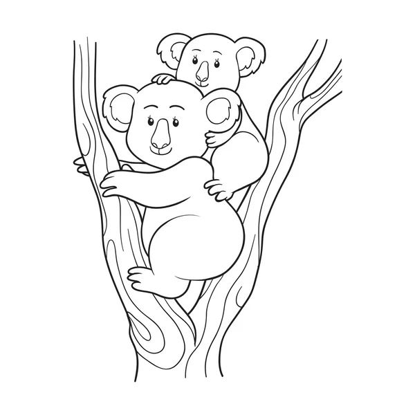 Libro para colorear (koala ) — Vector de stock