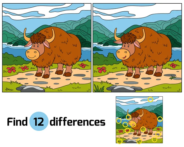 Encontrar diferencias (yak ) — Vector de stock