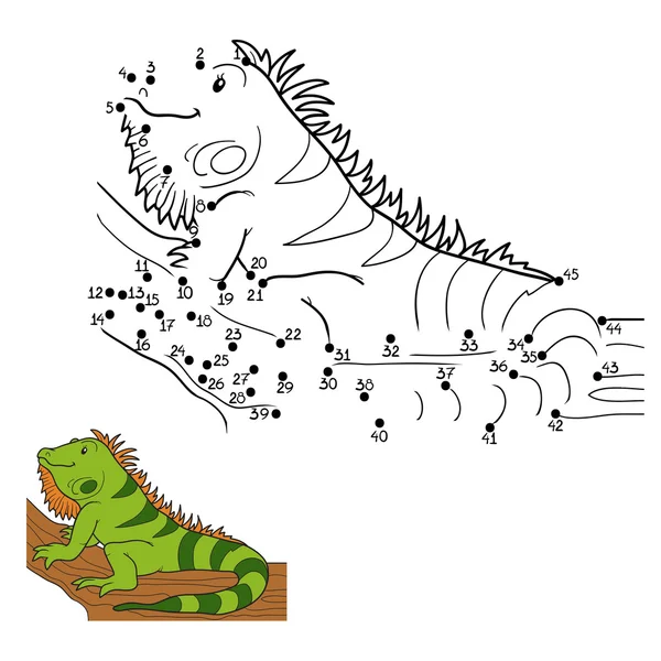 Números juego (iguana ) — Vector de stock