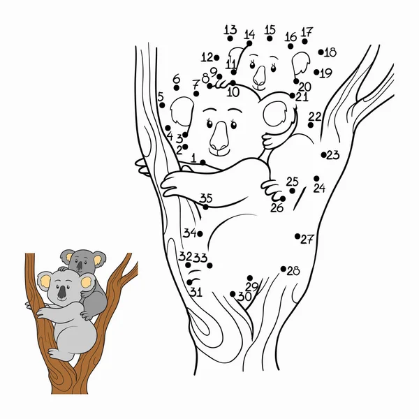 Color by number, koala — Stock Vector © ksenya_savva #115308276