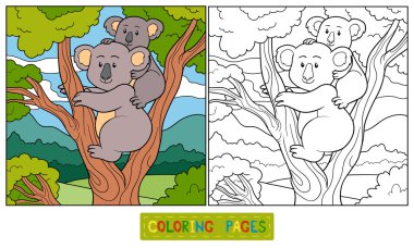 Coloring book (koala) clipart