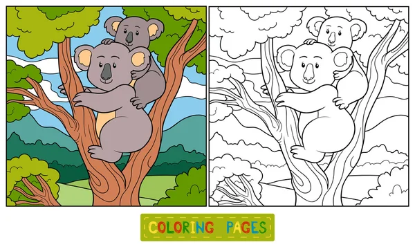 Libro para colorear (koala ) — Vector de stock