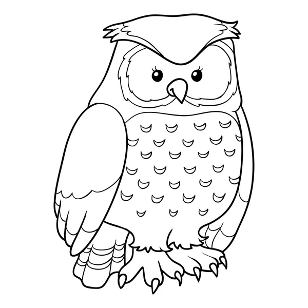 Coloring book (owl) — Stock Vector