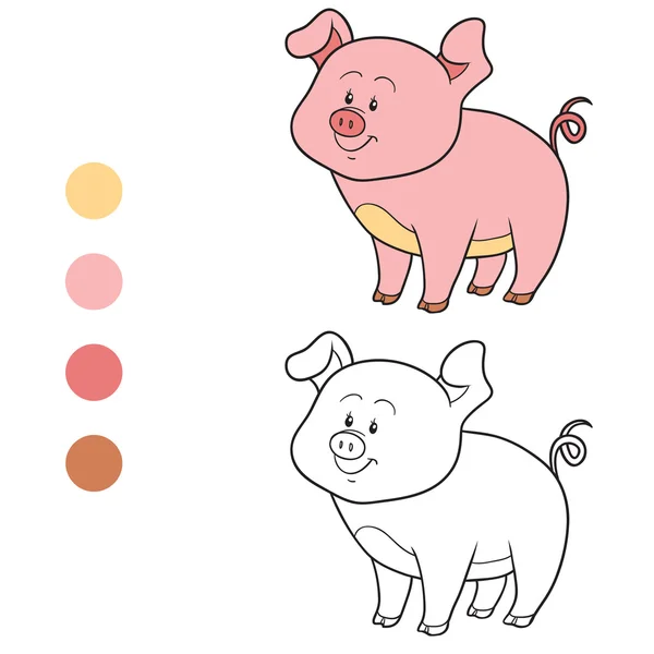 Libro para colorear (cerdito ) — Vector de stock