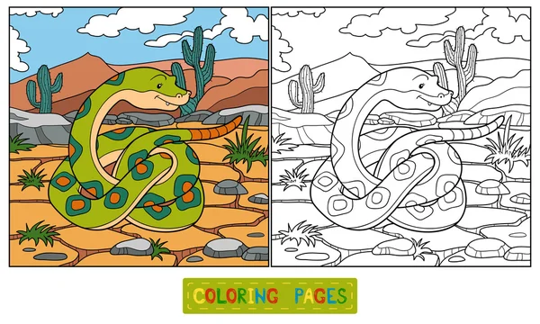 Libro para colorear (serpiente ) — Vector de stock