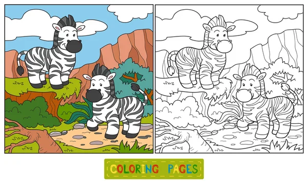 Coloring book (zebra) — Stock Vector