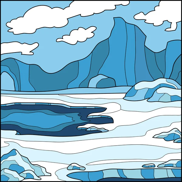 Illustration vectorielle, fond hivernal (Antarctique ) — Image vectorielle