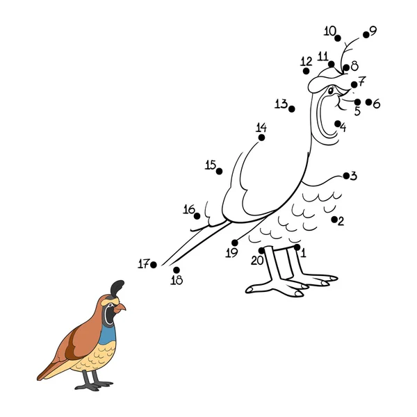 Lek med siffror (vaktel, fågel) — Stock vektor