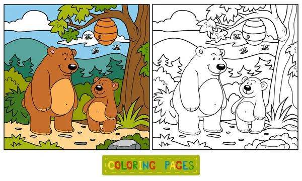 Livro para colorir (ursos ) Ilustração De Stock