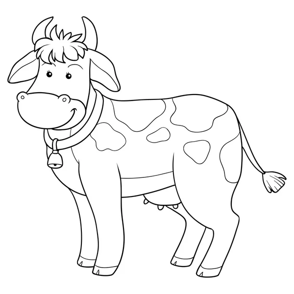 Coloring book (cow) — Stock Vector