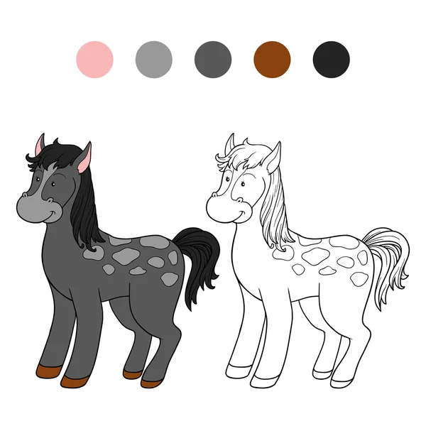 Libro para colorear (caballo ) — Vector de stock