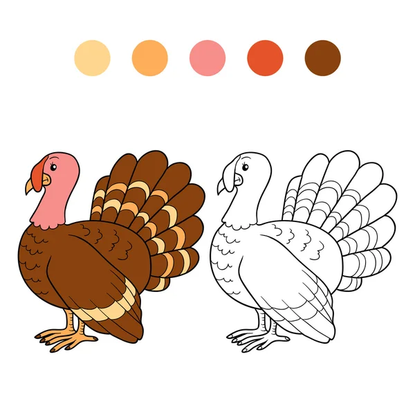 Coloring book (turkey) — Stock Vector