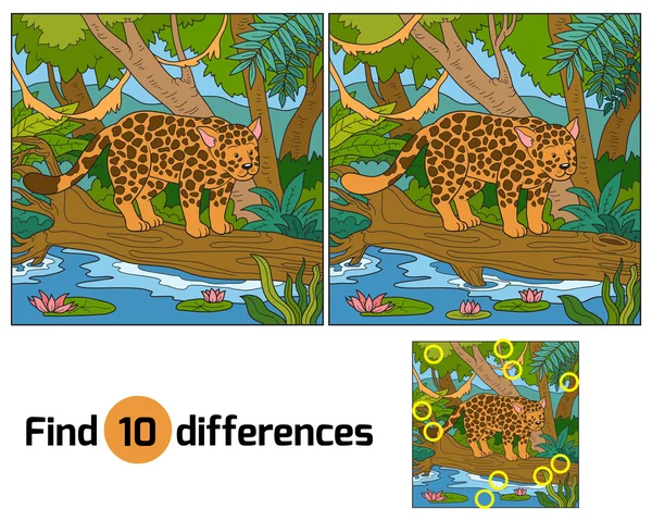 Zoek verschillen (jaguar en achtergrond) — Stockvector
