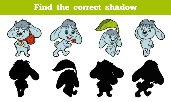 Encontre a sombra correta (coelho ) —  Vetores de Stock