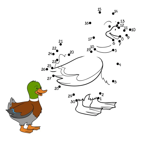 Jeu de chiffres (canard ) — Image vectorielle