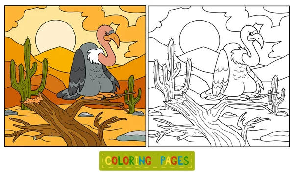 Coloring book (vulture) — Stock Vector