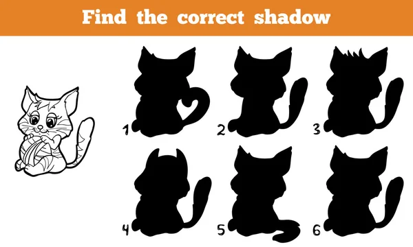 Trouver l'ombre correcte (chat ) — Image vectorielle