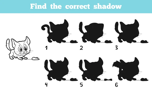 Βρείτε τη σωστή σκιά (γάτα) — Διανυσματικό Αρχείο