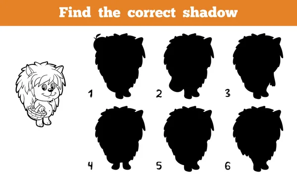 Trouver l'ombre correcte (hérisson ) — Image vectorielle
