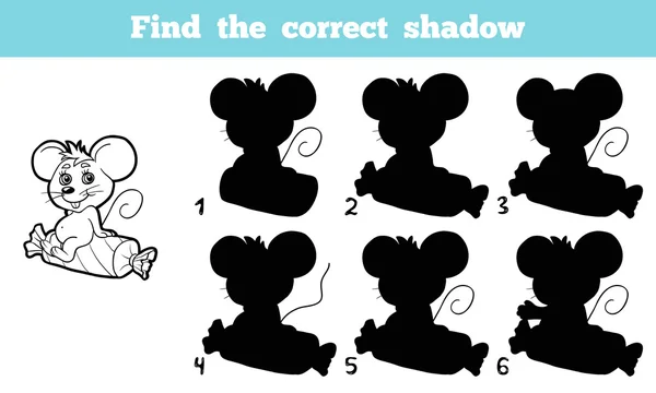 Знайти правильну тінь (миша ) — стоковий вектор