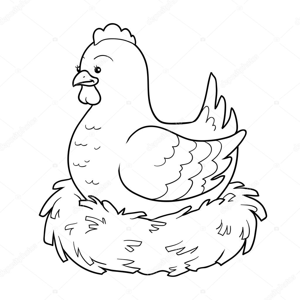 Coloring book (chicken and nest)