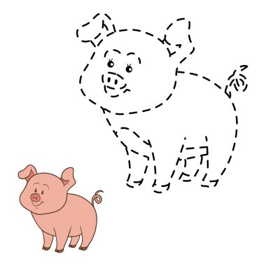 Connect the dots (pig) clipart
