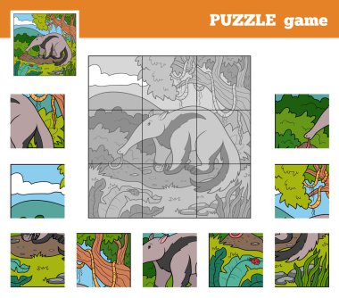 (Karınca yiyen hayvanlarla çocuklar için puzzle oyunu)