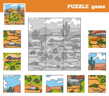 Hayvanlar (yılan olan çocuklar için puzzle oyunu)