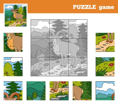 Hayvanlar (urial olan çocuklar için puzzle oyunu)