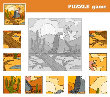 Hayvanlar (Akbaba olan çocuklar için puzzle oyunu)