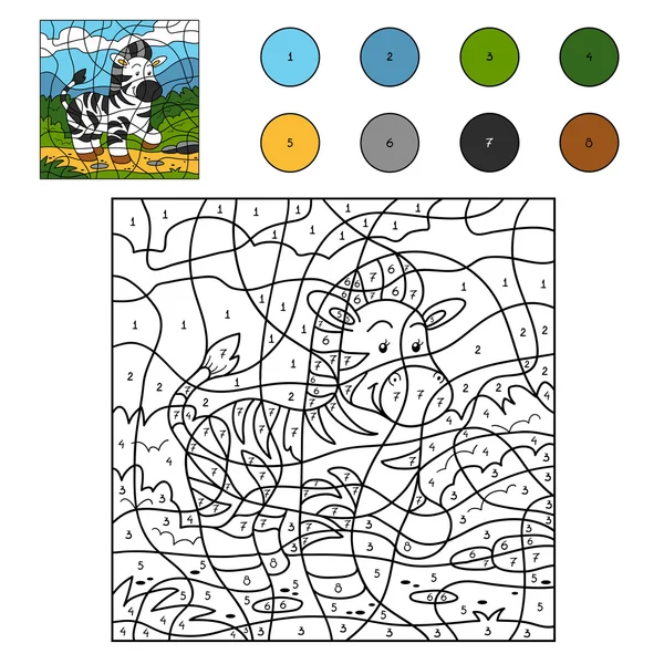 Color por número (cebra ) — Archivo Imágenes Vectoriales