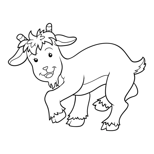 Coloring book (goat) — Stock Vector