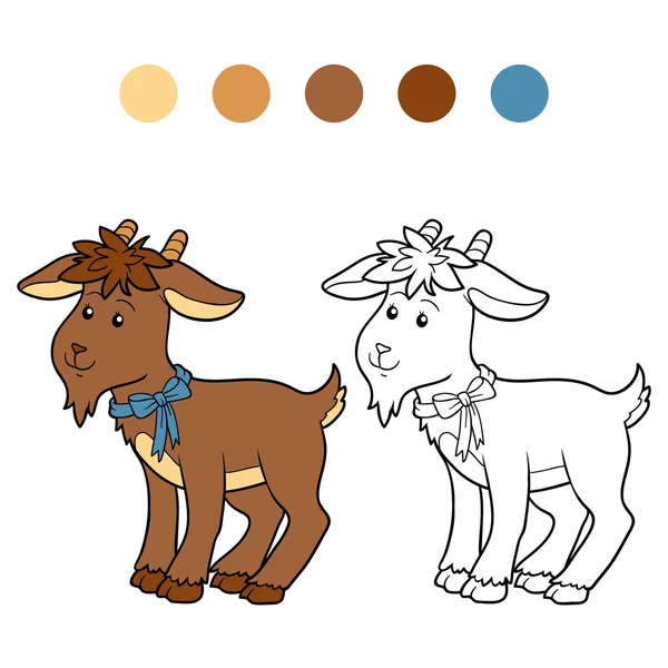 Раскраска (коза) ) — стоковый вектор
