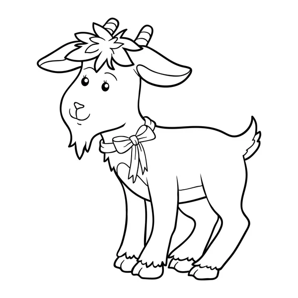 Coloring book (goat) — Stock Vector