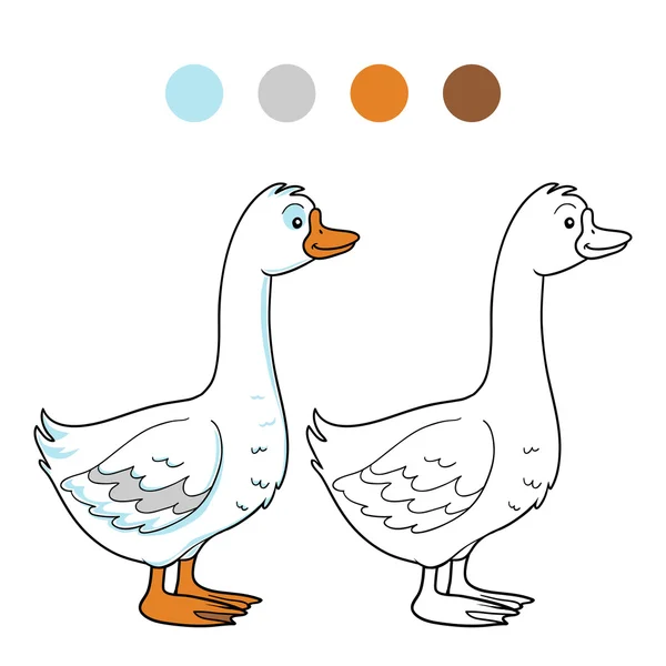 Coloring book (goose) — Stock Vector