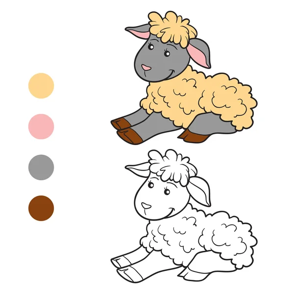 Coloring book (sheep) — Stock Vector