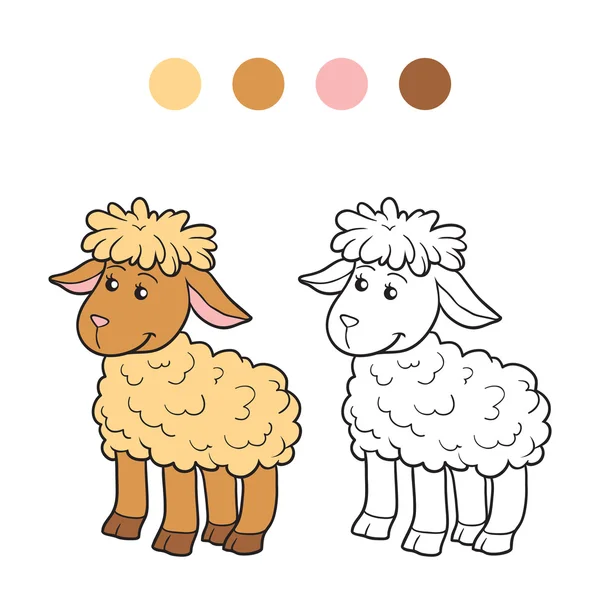 Coloring book (sheep) — Stock Vector