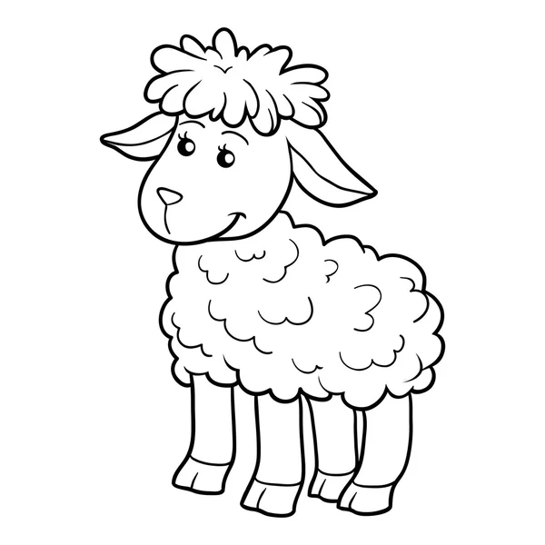 Livre à colorier (moutons ) — Image vectorielle